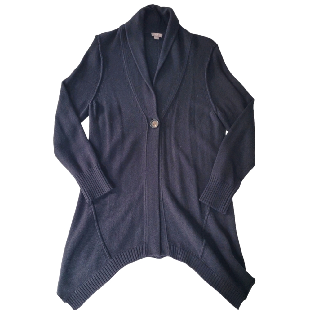 J JILL | Black 1 Button Sweater, Sz M